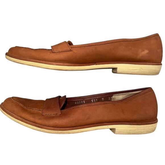 Salvatore Ferragamo women's Brown Suede Penny Loafers Size 8 AAA Narrow Shoes - Picture 7 of 13